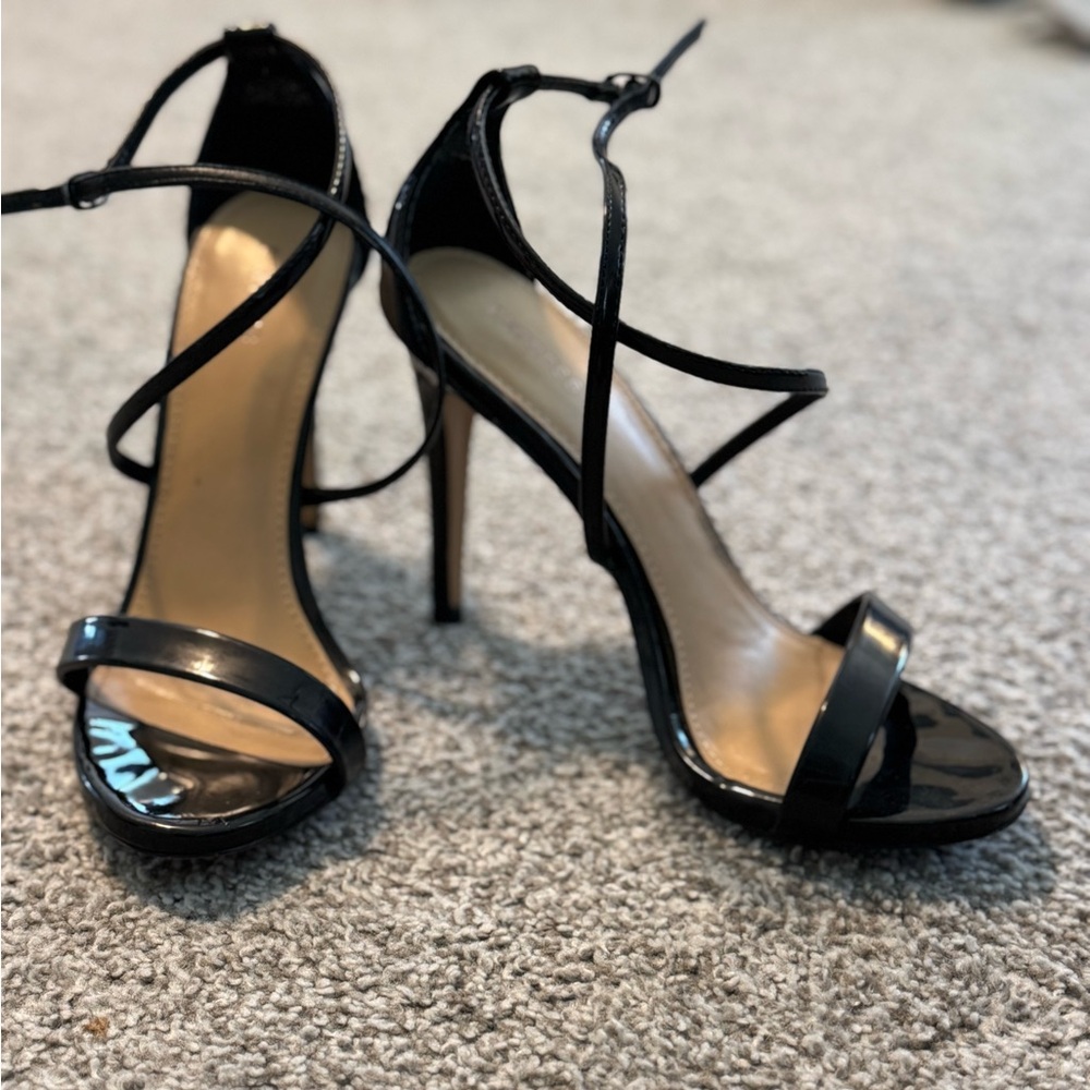 Express Black Strappy Heels